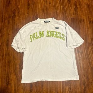 Palm Angels White Tee with Yellow Logo